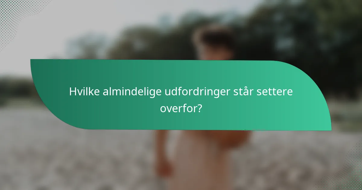 Hvilke almindelige udfordringer står settere overfor?