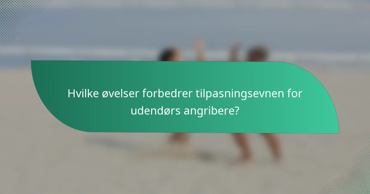 Hvilke øvelser forbedrer tilpasningsevnen for udendørs angribere?